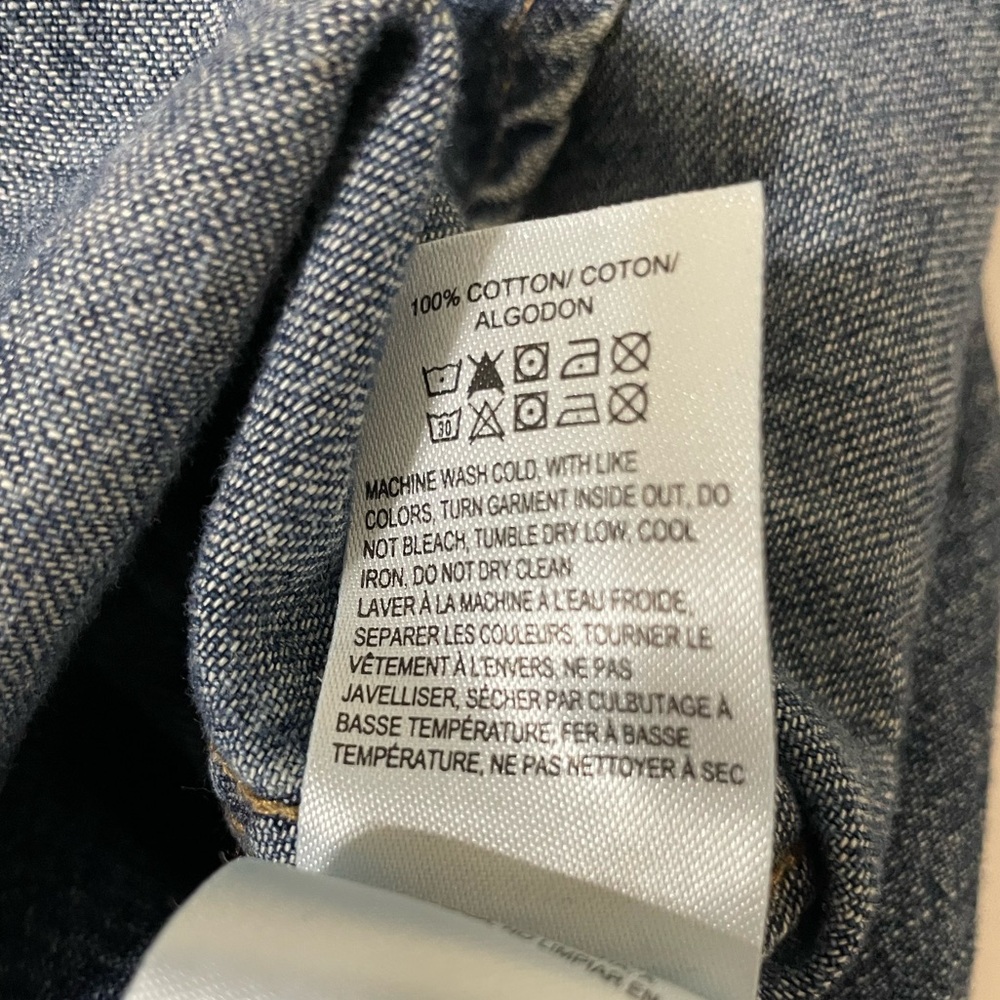 New LUCKY BRAND Womens Washed Denim Snap Front Button Down Shirt Large - Picture 11 of 11